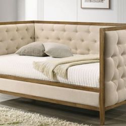 Brand New Natural Oak & Beige Twin Size Daybed 