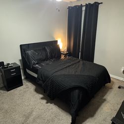 full size bed frame + mattress (NEED GONE ASAP)