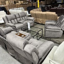 Premium Living Room Recliner 3pc Set (1/19)