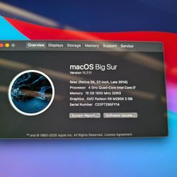 Apple IMac 27 Inches Late 2014