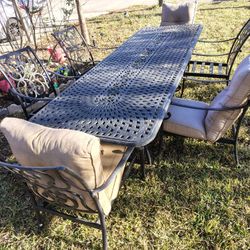 All Weather 7 Pcs(+Extension) Extendable Patio Dining Set 