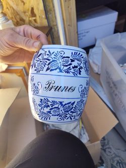 Prunes Blue German Onion Jar 