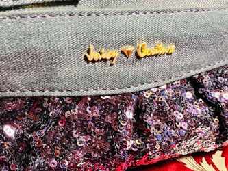 Juicy Couture Luxury Wristlet Purse - Purple sequin with sparkly denim