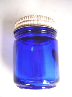 Vintage original cobalt blue VIXX medicine bottle jar