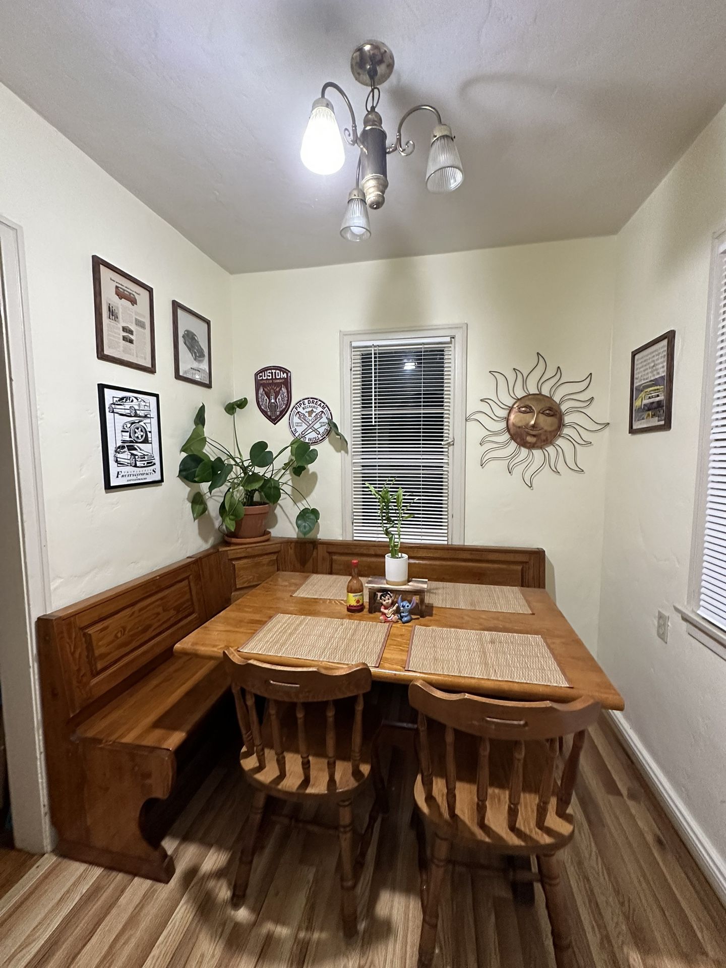 Real Wood Breakfast Nook With Table Chairs And Storage 