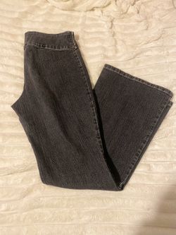 Jordache Lo-Rise Black Flared Denim Jeans Size: 14