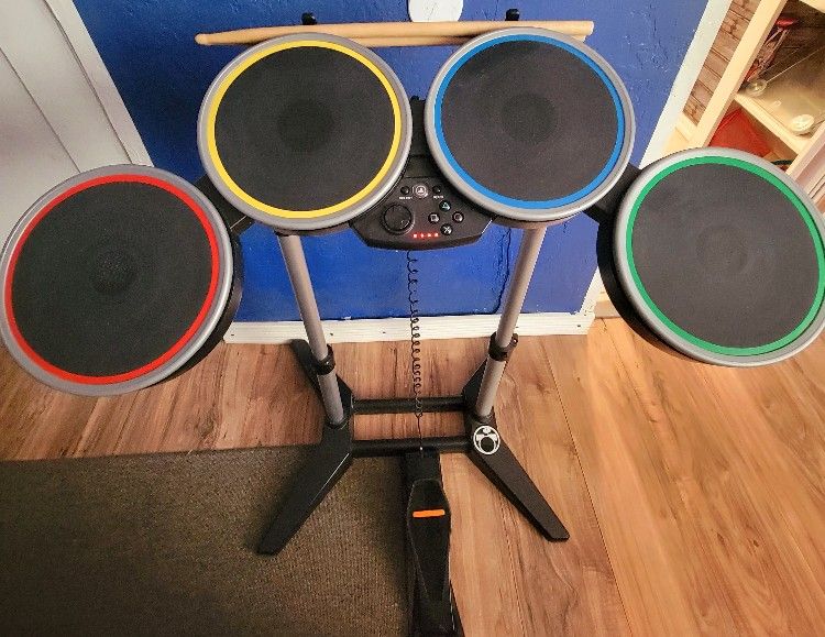 Rock Band 3 Harmonix PS2 PS3 PS4 Wireless Drum Set PSDMS2 + Pedal + Drumsticks