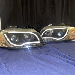 Fk Set Led Drl Headlights Light bar Halo Projector For Audi A3 And 8p