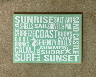 ***NO OFFERS*** Wooden Wood Coastal OCEAN BEACH Sign Plaque