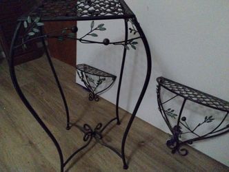 Antique Rustic  Shelves And Table 