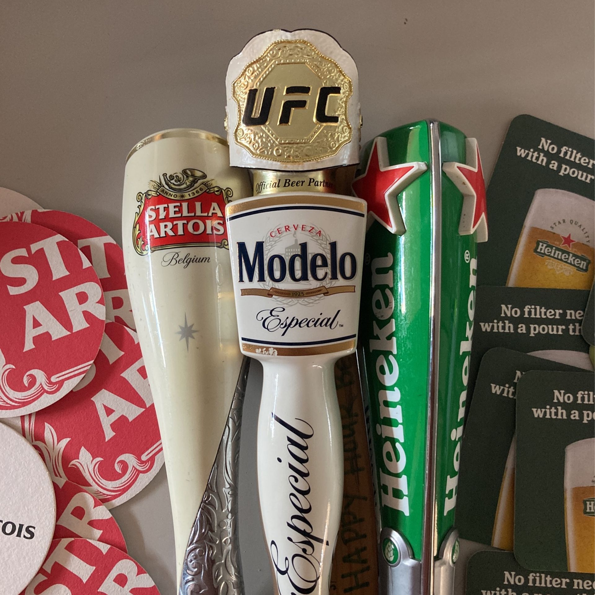 Heineken Modelo UFC Stella Artois Tall Beer Tap Handles  