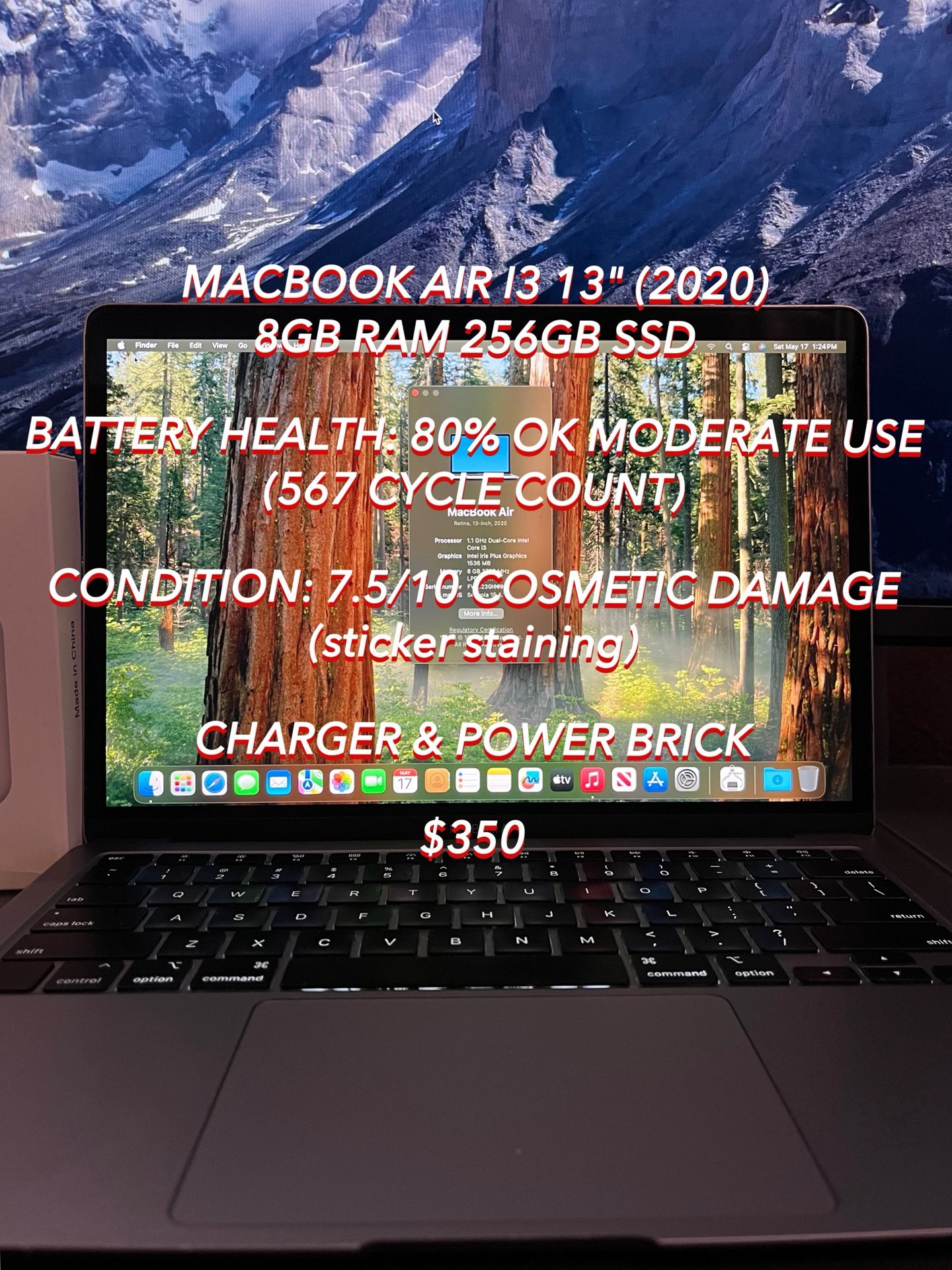 Apple MacBook Air i3 Chip 13” (2020) 8GB RAM/256GB SSD Used Authentic