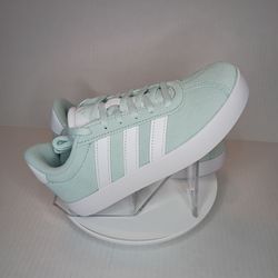New Size 1.5 K - Adidas VL Court 3.0 - Color Halo Mint & Cloud White Kids Youth