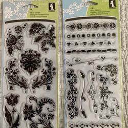 Inkadinkado Florals Clear Rubber stamps set 19 pc NEW