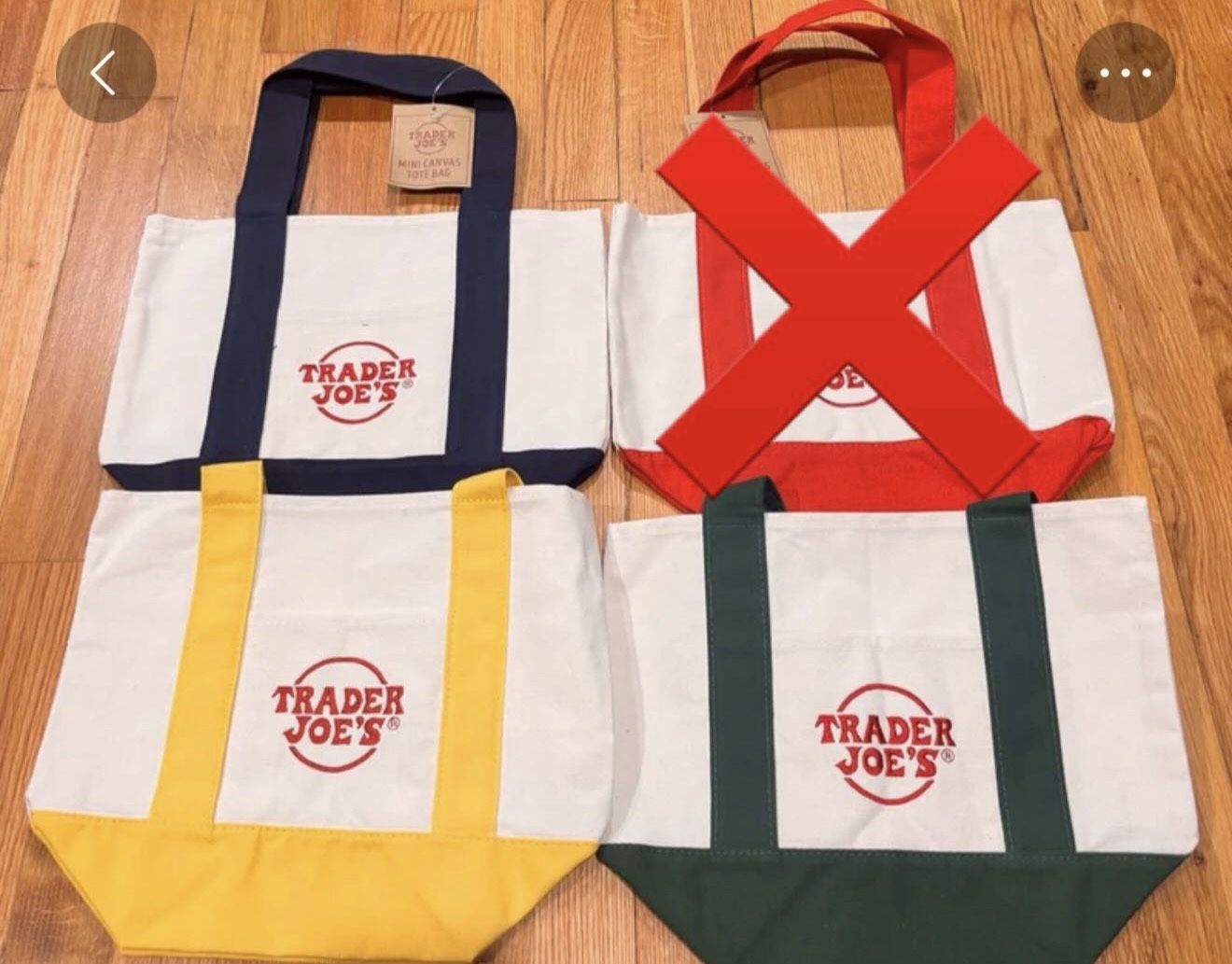 New Trader joes mini totes canvas tote $10 Each