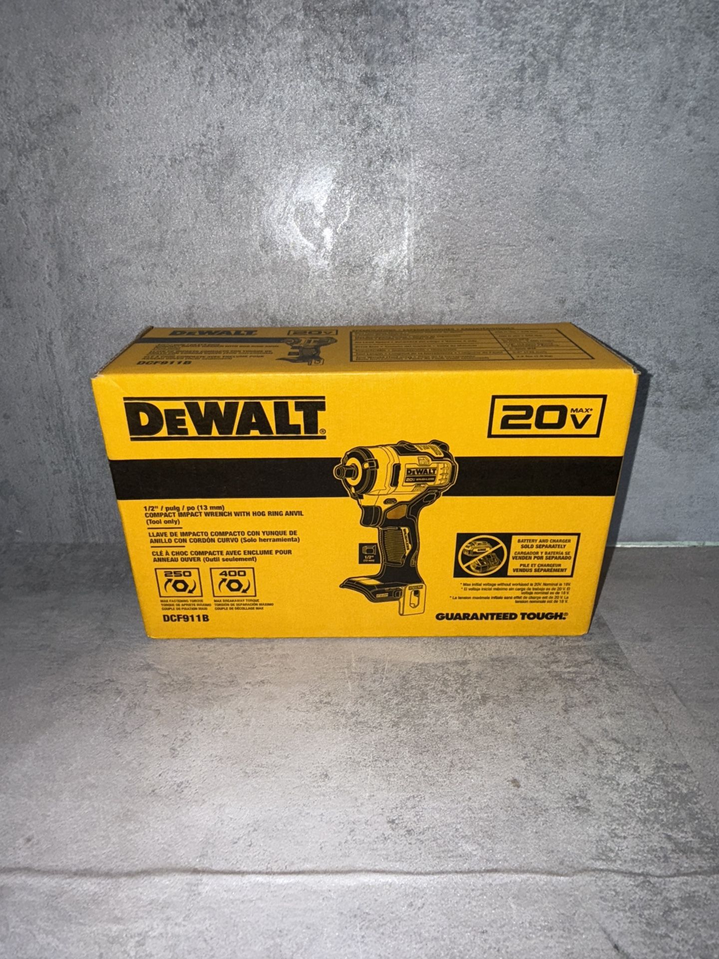 Brand New Dewalt 20-volt 1/2-in square drive cordless wrench brushless