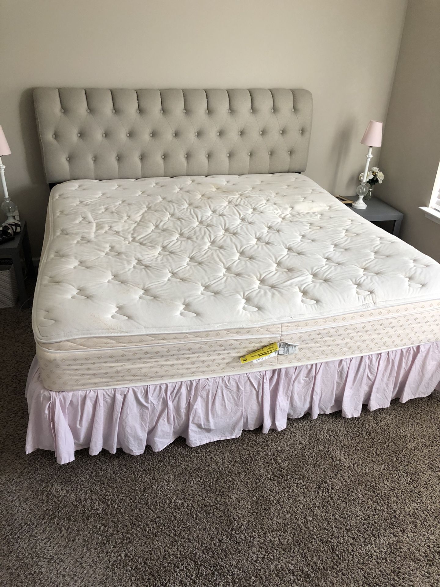 King size pillow top mattress and box spring set