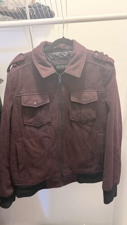 GUESS Jacket in Burgundy/ Maroon XL 