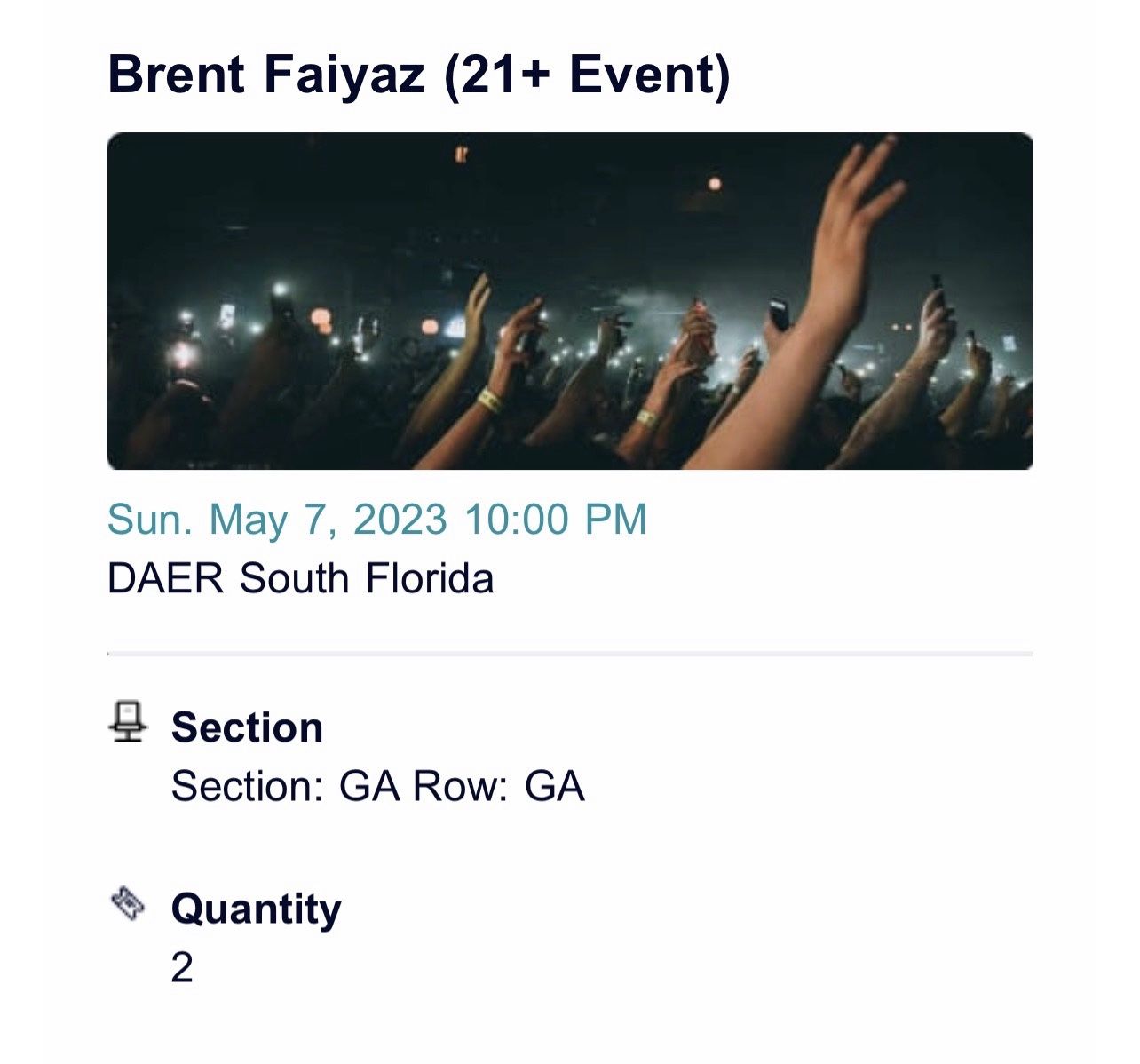 Brent Faiyaz- Daer Nightclub 2 Tickets