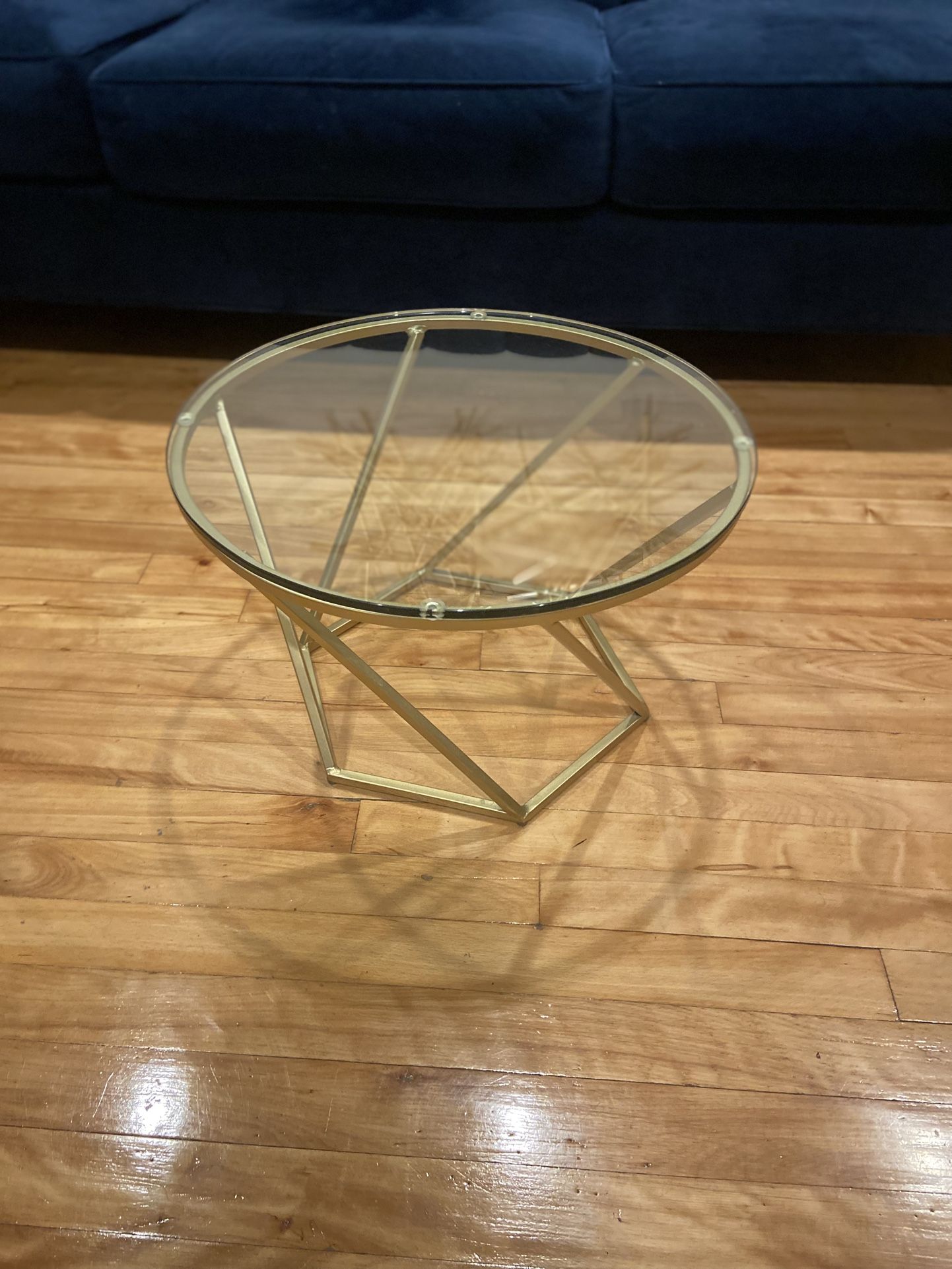 End/ Coffee Tables Gold Metal And Glass