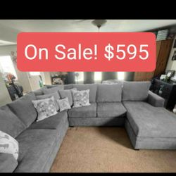 Grey Sectional Couch Sofa With Chaise 