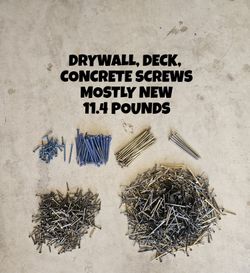 SCREWS, MOSTLY NEW, 11.4 POUNDS