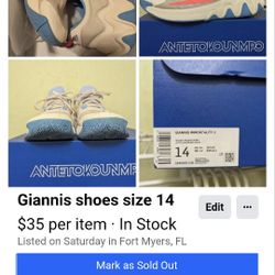 Nike Giannis size 14