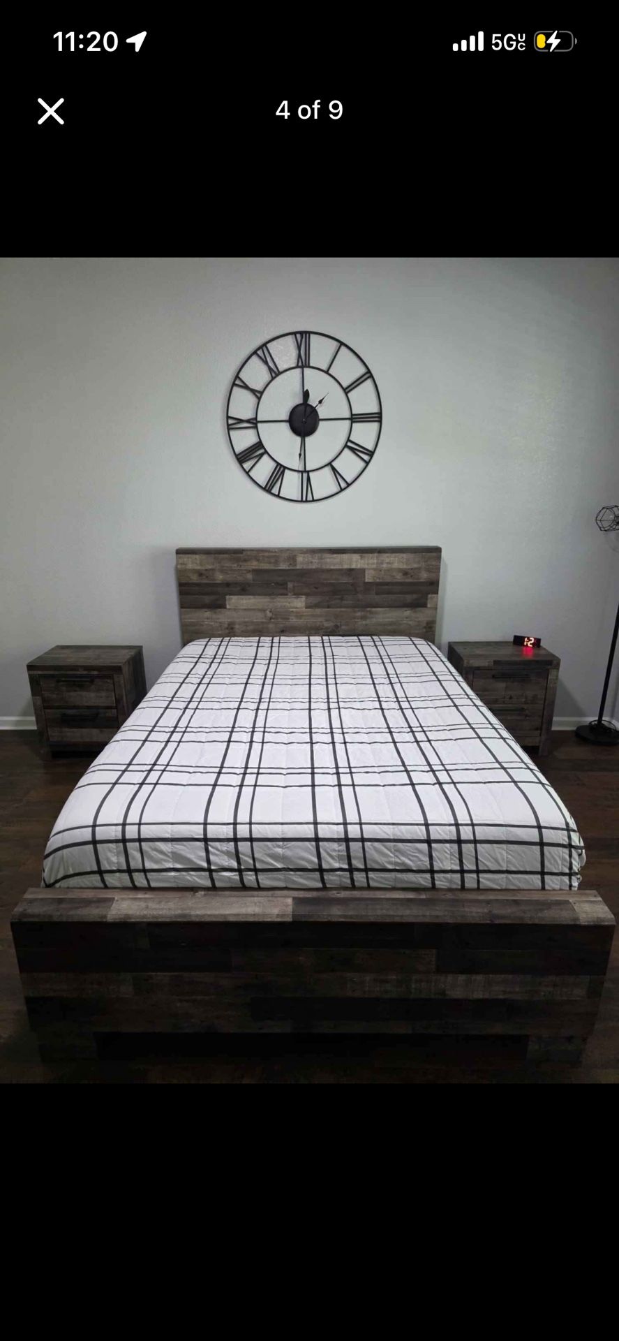 * Queen bed set Dresser & Mirror W/Mattress