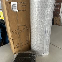  4" Single Trifold Memory Foam Mattressw/Washable Cover, Grey  72"x24"x4"