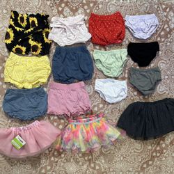 Babygirls Size 3-6M Shorts, Bloomers, And Skirts!