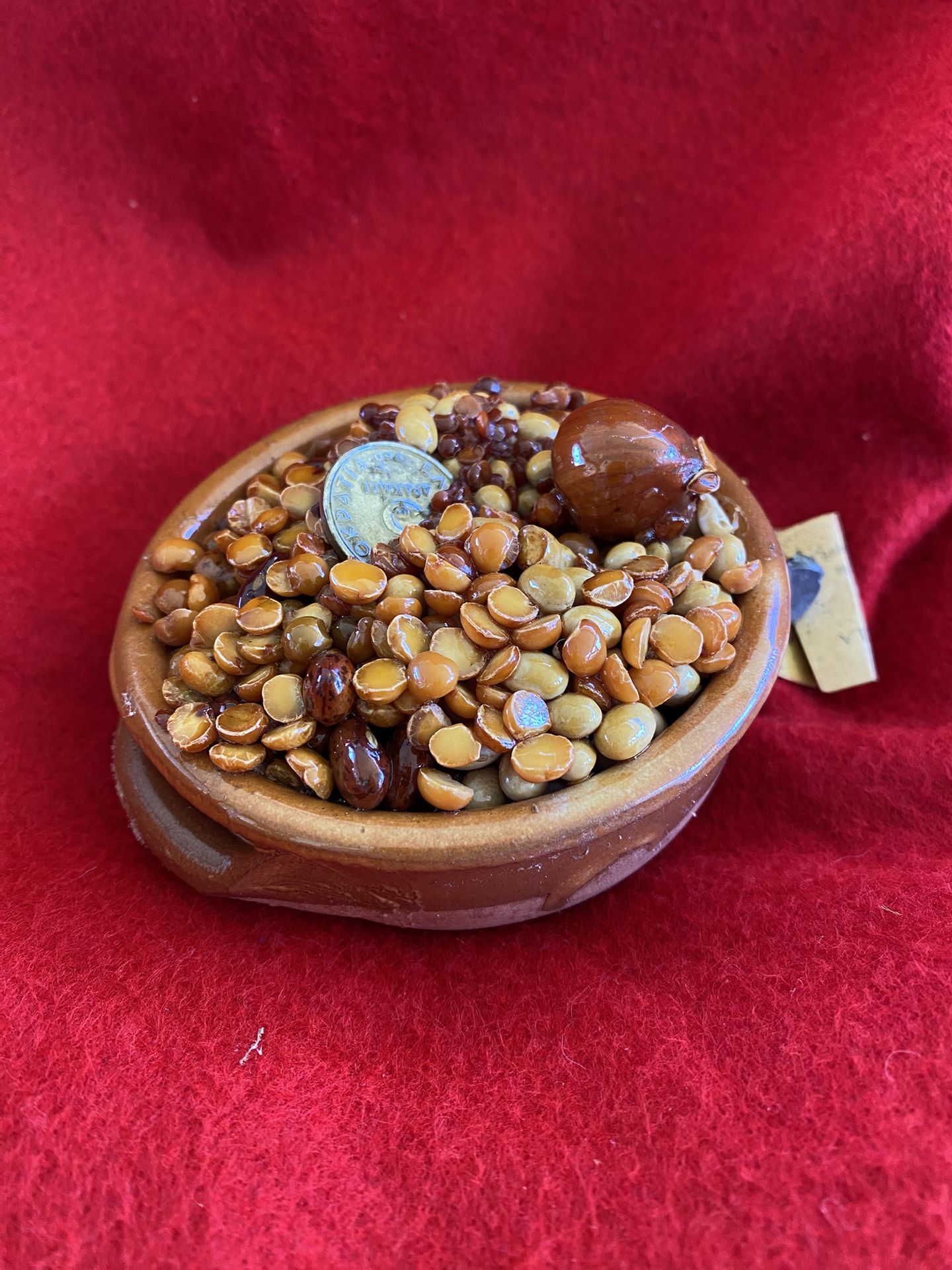 3.75 Inch Round Decorative Greek Basket Of Fortune Imported From Greece