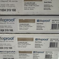 New Life Proof Dusk Cherry Vinyl Waterproof Flooring. 