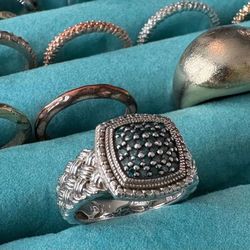 Joseph Schmid Pavé Diamond Ring – Size 7 - sterling 925