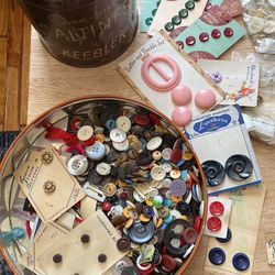 Button Collection With Canisters 