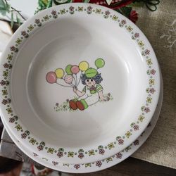 Vintage Lefton Child's Plate Bowl Cup Set Child with Balloons 

