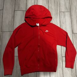 Red Nike Zip Up Hoodie