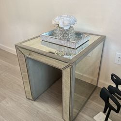 Mirrored Side Table Set Of 2 