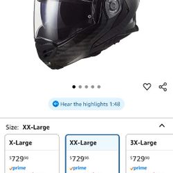  LS2 XXL Advant X Carbon Fiber Modular Helmet with Integrated Cardo 4X Bluetooth 