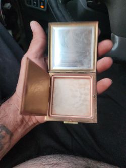Vintage Gold-Tone Powder Compact with Mirror