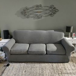Lay-Z-Boy Couch With Gray Cover