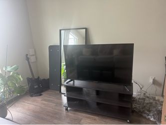 Black TV Stand Console 50” wide with wheels