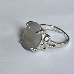SPIRITUAL AGATE POLISHED QUARTZ QUALITY TITANIUM RENEW HEALTH ENERGY SIZE 5 RING