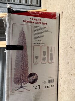 7 ft Pre-Lit White Slim Christmas Tree – Ashland