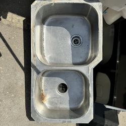 2 Stainless Steel Stand Alone Sinks 