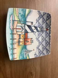 Coastal Lighthouse Ceramic Serving Tray