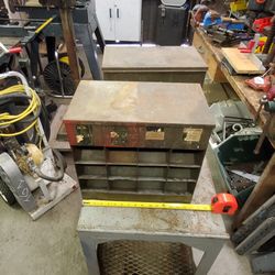 Pair Of Vintage Lyon Top Loading Self Feeding Parts Bins