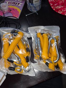 Yellow Coil Lanyard Keychains with Carabiners