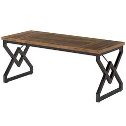 Halseey 63 in. Rectangular Industrial Brown Wood Computer Desk
