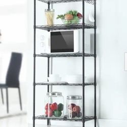 Black 5 Tier Metal / Wire Shelf