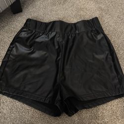 Leather shorts